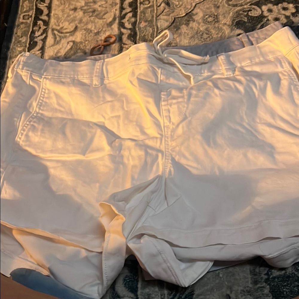 White Casual Shorts